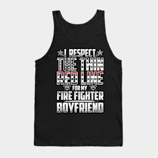 Fire Fighter Boyfriend Thin Red Line Tank Top